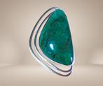 Modernistische 930 zilveren grote EILAT steen broche/hanger!, 4 tot 7 cm, Verzenden, Zo goed als nieuw, X