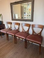 Set van 4 eetkamerstoelen | jaren ‘40 neoklassieke stijl, Huis en Inrichting, Stoelen, Ophalen, Gebruikt, Bruin, Vier