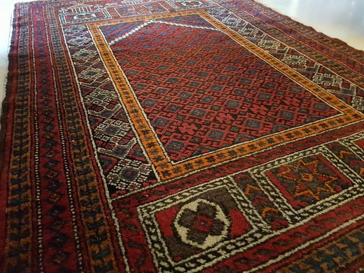 Mooi antiek handgeknoopt Perzisch tapijt uit Iran 94-114 cm., Antiek en Kunst, Antiek | Kleden en Textiel, Ophalen of Verzenden