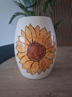 Handbeschilderde Vaas - Zonnebloem Design, Tuin en Terras, Ophalen, Rond, Aardewerk, Binnen