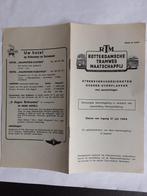 RTM GOEREE-OVERFLAKKEE Gewijz. Dienstregeling 21 JULI 1964, Verzamelen, Ophalen of Verzenden, Zo goed als nieuw, Bus of Metro