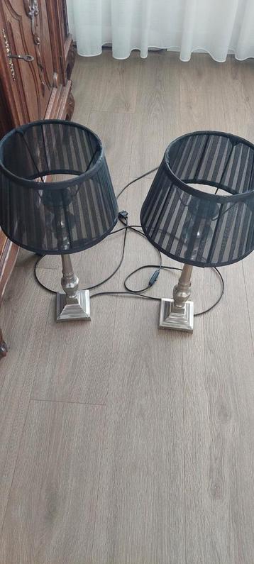 Tafellampen set - Zilver/Zwart beschikbaar voor biedingen