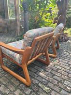 2x Komfort Danish Deens Design Teak fauteuils jaren 60, Huis en Inrichting, Fauteuils, Ophalen, Gebruikt, Stof, 50 tot 75 cm