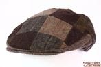 flatcap Platte pet Hawkins donker bruin patchwork 58, 59, 60, Kleding | Heren, Hoeden en Petten, Nieuw, Ophalen of Verzenden, Pet