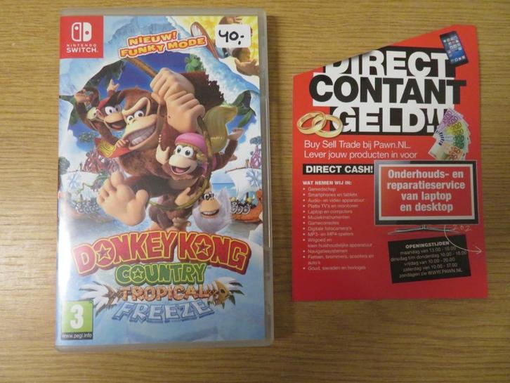 Nintendo Switch Donkey Kong Country: Tropical Freeze, Spelcomputers en Games, Games | Nintendo Switch, Gebruikt, Platform, 2 spelers