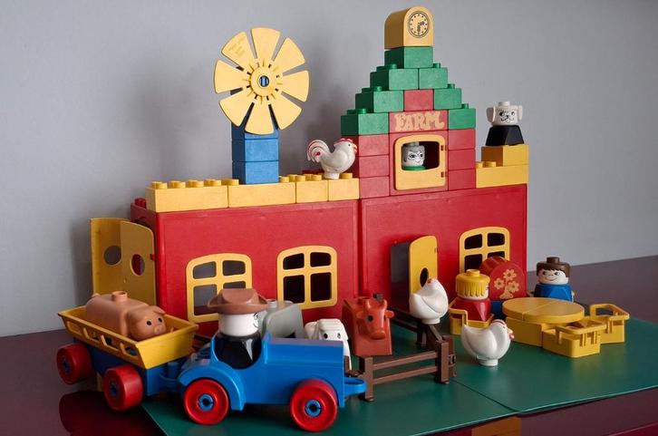 Vintage Duplo Boerderij uit 1980, Kinderen en Baby's, Speelgoed | Duplo en Lego, Zo goed als nieuw, Duplo, Complete set, Ophalen of Verzenden
