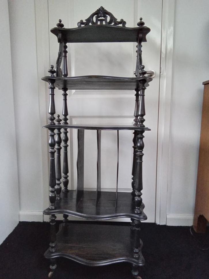 Antieke Muziekstandaard/Etagere, ca. 1870, Frans, Antiek en Kunst, Antiek | Meubels | Kasten, Ophalen