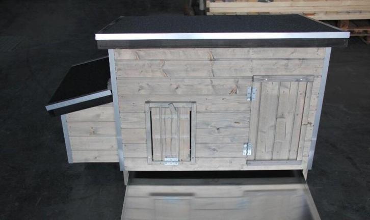 Kippenhok wood 2 Grijs + ALU mestlade, Dieren en Toebehoren, Pluimvee | Toebehoren, Nieuw, Kippenhok of Kippenren, Ophalen