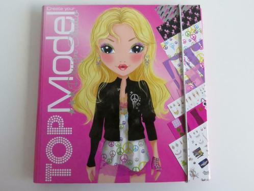 Topmodel design studio roze: tekenblok sjablonen & stickers, Kinderen en Baby's, Speelgoed | Educatief en Creatief, Zo goed als nieuw