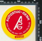 Sticker: Autostuc - Pirelli - Genk, Verzamelen, Stickers, Auto of Motor, Ophalen of Verzenden