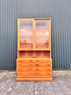 Vintage vitrinekast deens ladekast highboard, Ophalen, Gebruikt, C, 50 tot 100 cm