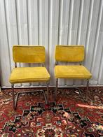 6 Vintage buisframe eetkamerstoelen, Ophalen, Gebruikt, Overige kleuren, Stof