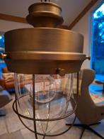 Bronzen Hanglamp, Gebruikt, 50 tot 75 cm, Ophalen of Verzenden, Glas