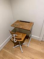 Oud houten lessenaartje met stoel, Huis en Inrichting, Ophalen, Gebruikt, Bureau