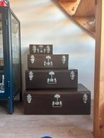 Opberg koffers - vintage look, Ophalen, Zo goed als nieuw