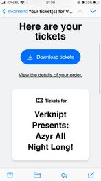 Verknipt Presents: Azyr All Night Long! 20-09-2024, Tickets en Kaartjes, Evenementen en Festivals, Eén persoon