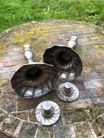 Antieke Tinnen Kandelaars, 1730, set uit de 18e eeuw, Antiek en Kunst, Antiek | Kandelaars, Ophalen of Verzenden, Overige materialen