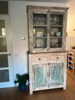 Servieskast / Vitrinekast van steigerhout industriele look, Huis en Inrichting, Kasten | Buffetkasten, Ophalen, 100 tot 150 cm