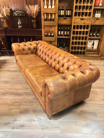 Orginele delta cognac leren chesterfield 3,5 zits beschikbaar voor biedingen
