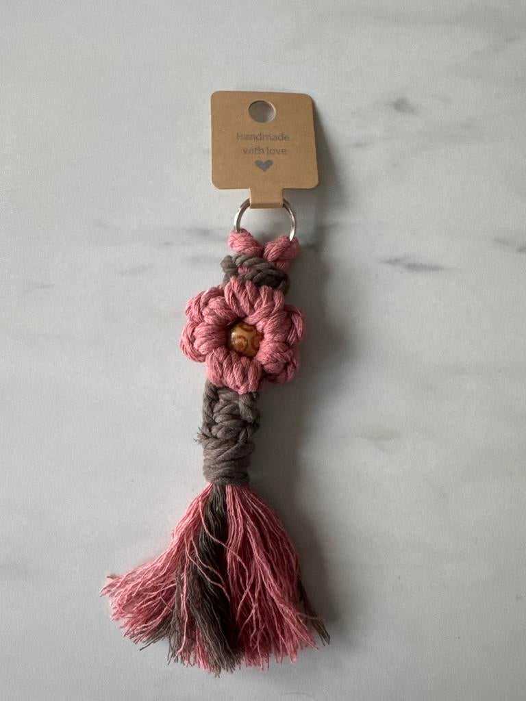 Macramé Sleutelhanger met Bloem, Verzamelen, Sleutelhangers, Ophalen of Verzenden, Nieuw, Overige typen