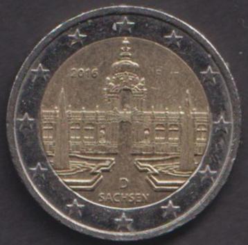 2 € munt Duitsland Sachsen 2016 F. ADV. no.23 S.  beschikbaar voor biedingen