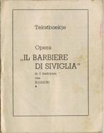 De Barbier van Sevilla - Tekstboekje en Programma, Ophalen of Verzenden, Gelezen, Overige onderwerpen