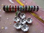 1034/ multicolour tsjechische verzilverde rondelle kralen, Ophalen of Verzenden, Nieuw, Kraal