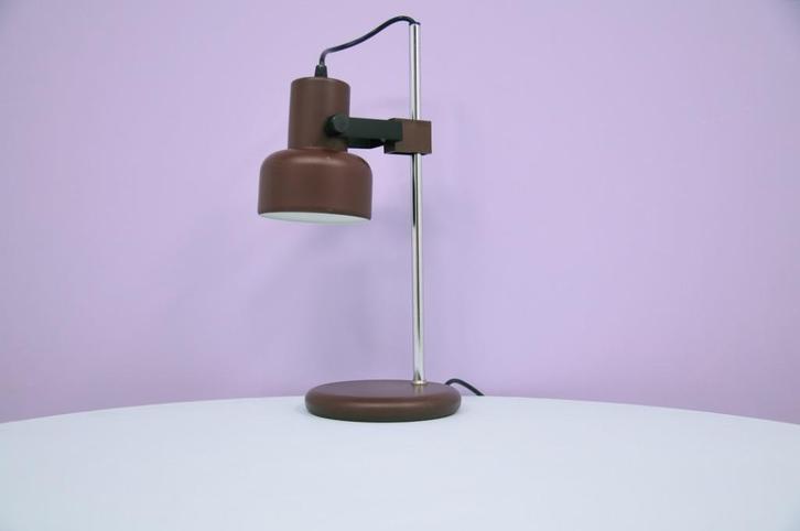bruine metalen tafellamp, Huis en Inrichting, Lampen | Tafellampen, Zo goed als nieuw, Minder dan 50 cm, Kunststof, Metaal, Ophalen of Verzenden