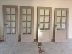 4 Stuks Houten Binnendeuren met Glas, Doe-het-zelf en Verbouw, Ophalen, Gebruikt, Overige typen, Glas
