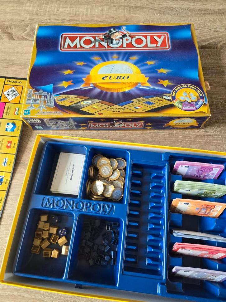 Monopoly Euro Editie - Compleet, Hobby en Vrije tijd, Gezelschapsspellen | Bordspellen, Gebruikt, Drie of vier spelers, Vijf spelers of meer