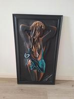 Groot 3D wandpaneel – vrouw in blauw jurkje, Ophalen of Verzenden