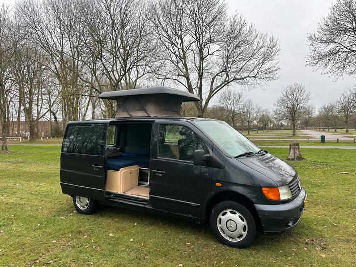 Mercedes-Benz Mercedes 2001 Zwart camper, Auto's, Mercedes-Benz, Bedrijf, Vito, Airbags, Alarm, Bluetooth, Boordcomputer, Centrale vergrendeling