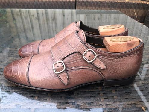 Santoni gespschoenen model 14851 maat 7 UK/41 EU, Kleding | Heren, Schoenen, Gedragen, Gespschoenen, Bruin, Ophalen of Verzenden