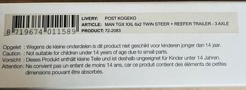 Man Trekker met Koel Trailer 1:87 - Nieuw in Doos beschikbaar voor biedingen