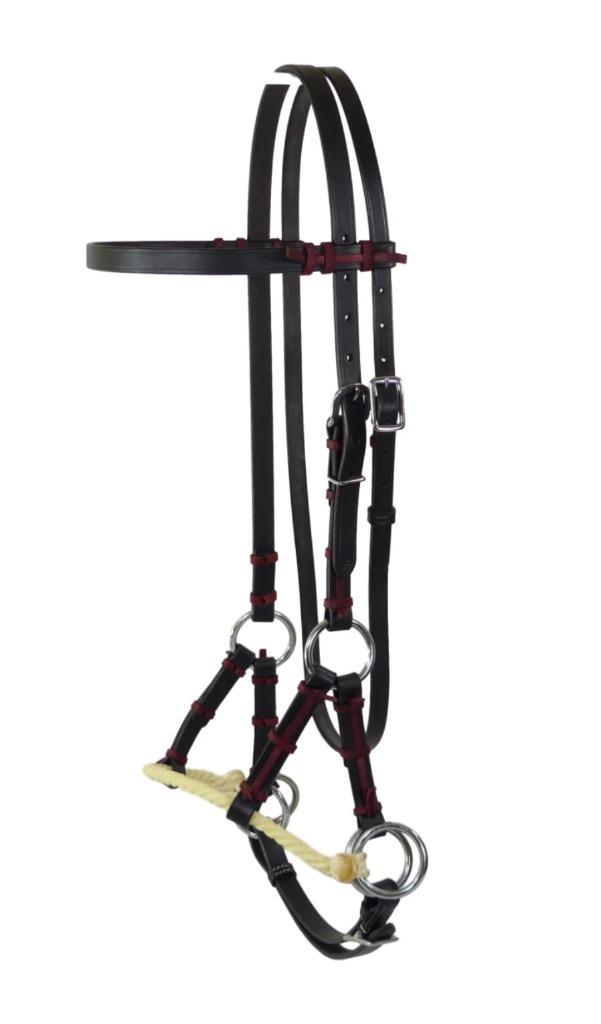 Nieuwe lederen sidepulls bitloze hoofdstellen COB, Dieren en Toebehoren, Paarden en Pony's | Hoofdstellen en Tuigage, Nieuw, Recreatie