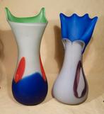 2 kleurige handgemaakte vazen, Ophalen of Verzenden