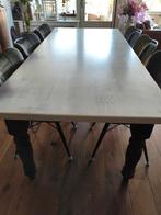 Massief Eiken Eettafel met 6 Stoelen, Huis en Inrichting, Tafels | Eettafels, Ophalen, Gebruikt, Eikenhout, 200 cm of meer