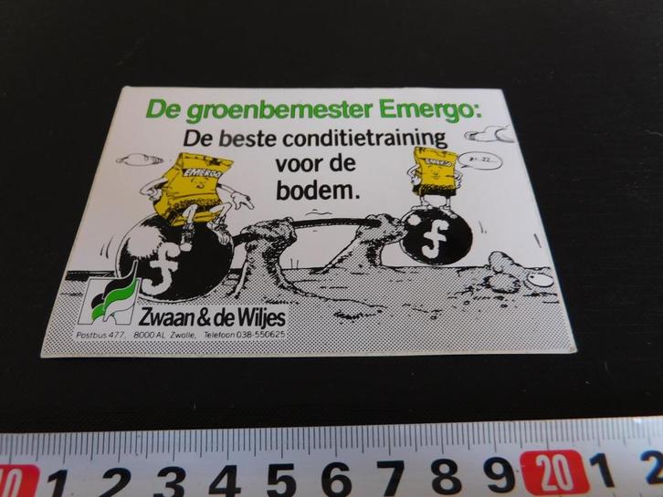 sticker zwaan & de wiljes zwolle de groenbemester emergo, Verzamelen, Stickers, Zo goed als nieuw, Bedrijf of Vereniging, Ophalen