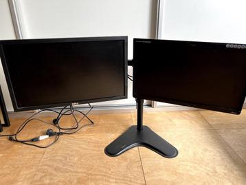 Logilink dubbele monitorstandaard met twee monitoren beschikbaar voor biedingen