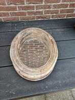Spiegel met houten rand ovaal, Minder dan 50 cm, Ophalen of Verzenden, Zo goed als nieuw, Nvt