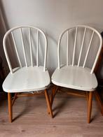 Vintage Teak Houten Stoelen - Set van 2, Huis en Inrichting, Stoelen, Ophalen, Gebruikt, Twee, Wit