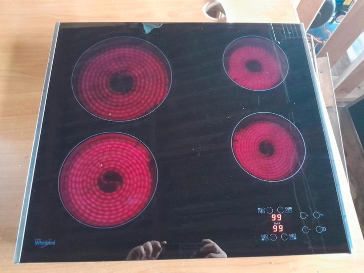 NETTE WHIRLPOOL AKT8090LX KERAMISCHE KOOKPLAAT TE KOOP, Witgoed en Apparatuur, Kookplaten, Gebruikt, Inbouw, Keramisch, 4 kookzones