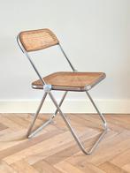 Vintage plia klap stoel Castelli webbing chrome jaren 50/60, Huis en Inrichting, Gebruikt, Bruin, Eén, Riet of Rotan