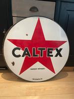 Vintage Caltex Emaille Bord - 60cm, Verzamelen, Ophalen of Verzenden, Gebruikt, Reclamebord