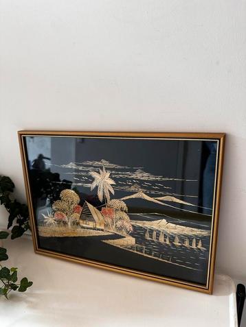 Vintage lijst met inlegwerk chinees beschikbaar voor biedingen