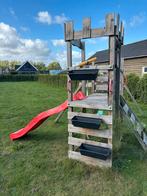 Speelhuisje met Glijbaan, Schommels & Klimwand, Kinderen en Baby's, Speelgoed | Buiten | Speeltoestellen, Ophalen, Zo goed als nieuw