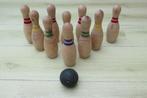 Leuke en mooie oude vintage houten kegelset 10 pins in doos, Ophalen of Verzenden