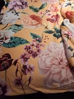 Zgan Descanso Luxe 2x Bloemen Plaid 130x160 cm -  Oker -, Huis en Inrichting, Stoffering | Behang, Ophalen of Verzenden, Minder dan 10 m²