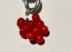 Bloedkoraal Hanger of Oorbellen zilver Bedel charm ketting, Sieraden, Tassen en Uiterlijk, Overige merken, Nieuw, 1 bedel, Edelsteen