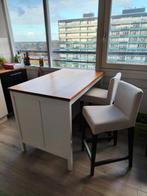 TORNVIKEN Keukeneiland met 2 BERGMUND Barstoelen, Ophalen, Gebruikt, 100 tot 150 cm, 75 cm of meer